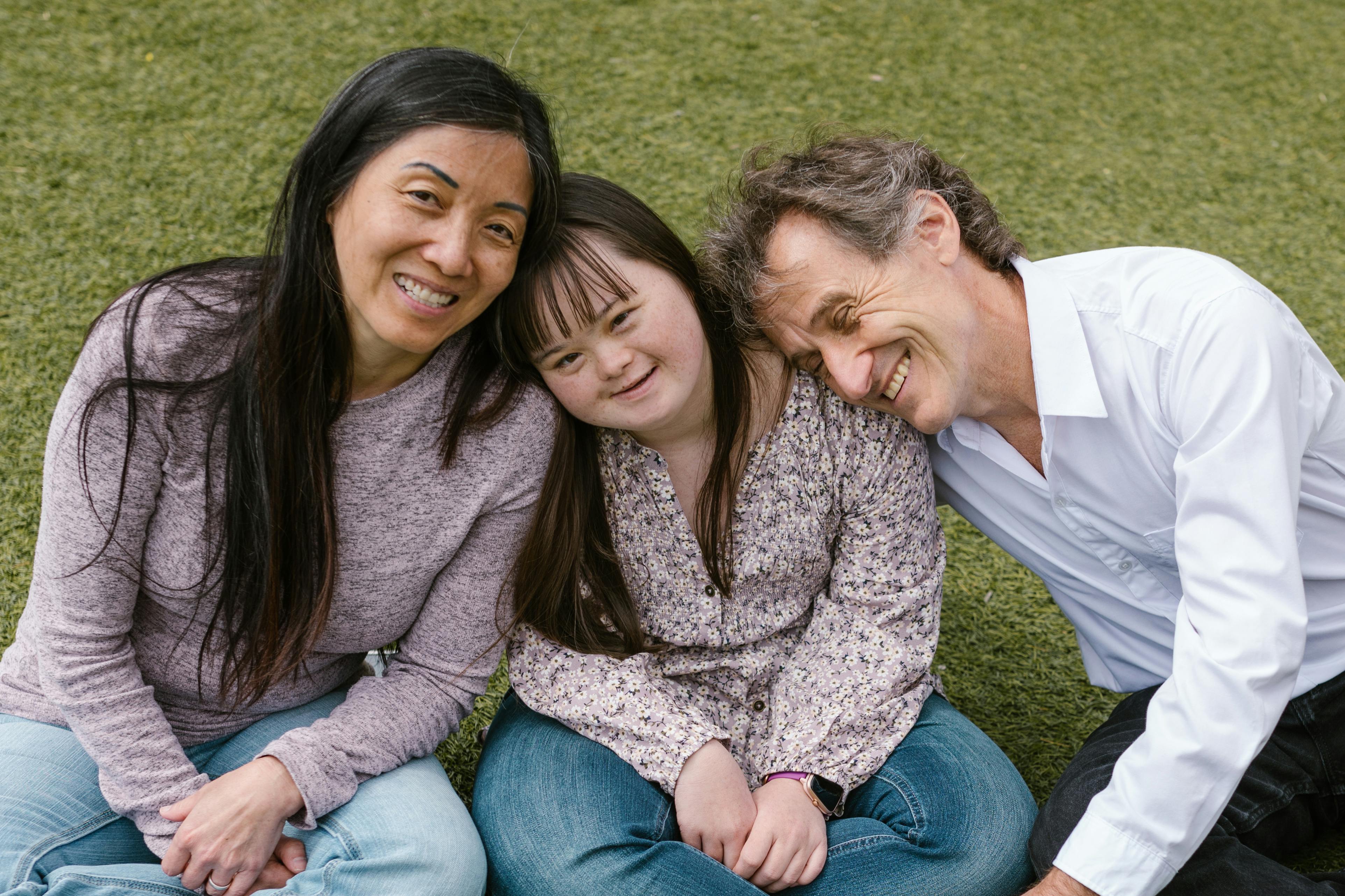 Older child with support participating in community activity